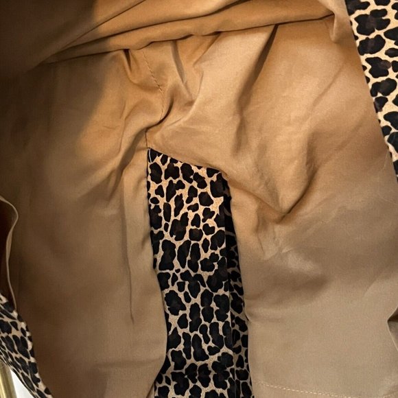 J. Crew Brown Leopard Print Pencil Cotton Bi-Stretch Skirt Lined Womens Sz 8 - Picture 5 of 5